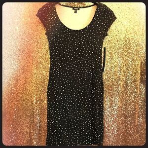 NWT Polka dot dress black and white size medium